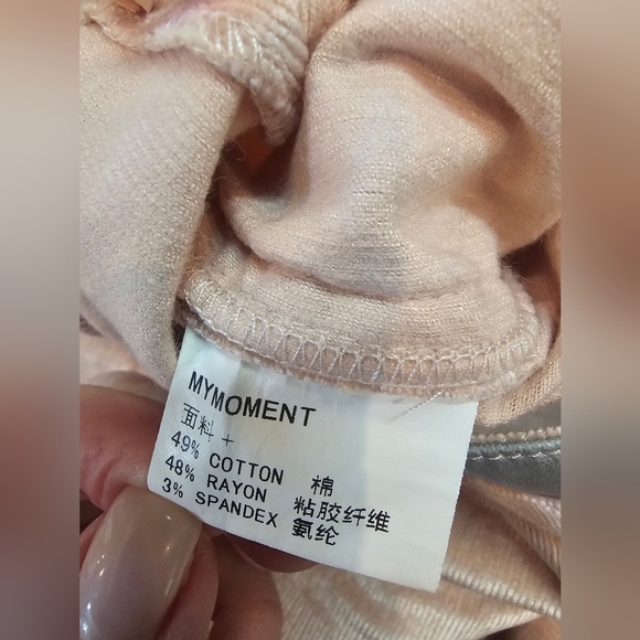 MYMOMENT Spain Blush Pink Corduroy Pants with Metallic Trim EU 38 / US 6 - Picture 7 of 12